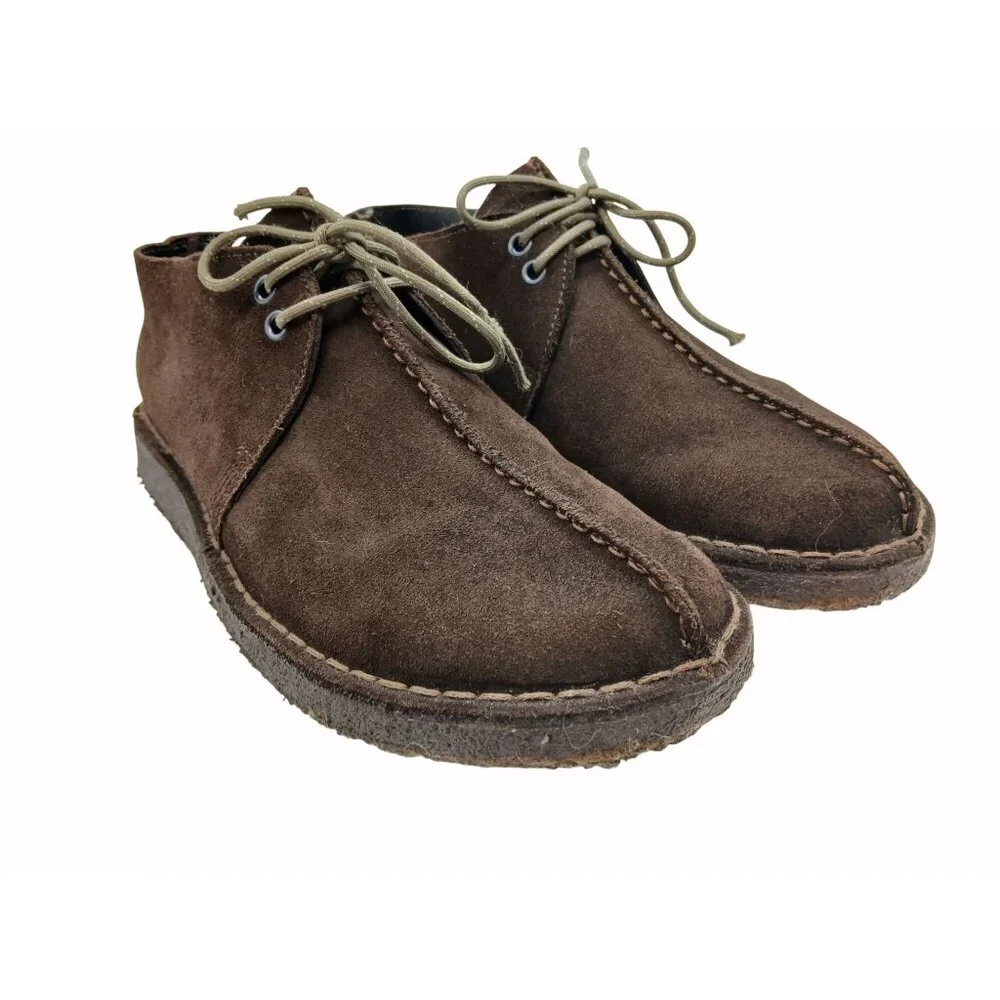 Clarks Originals Desert Trek Brown Suede Lace Up Shoes Crepe Sole Mens Size 12